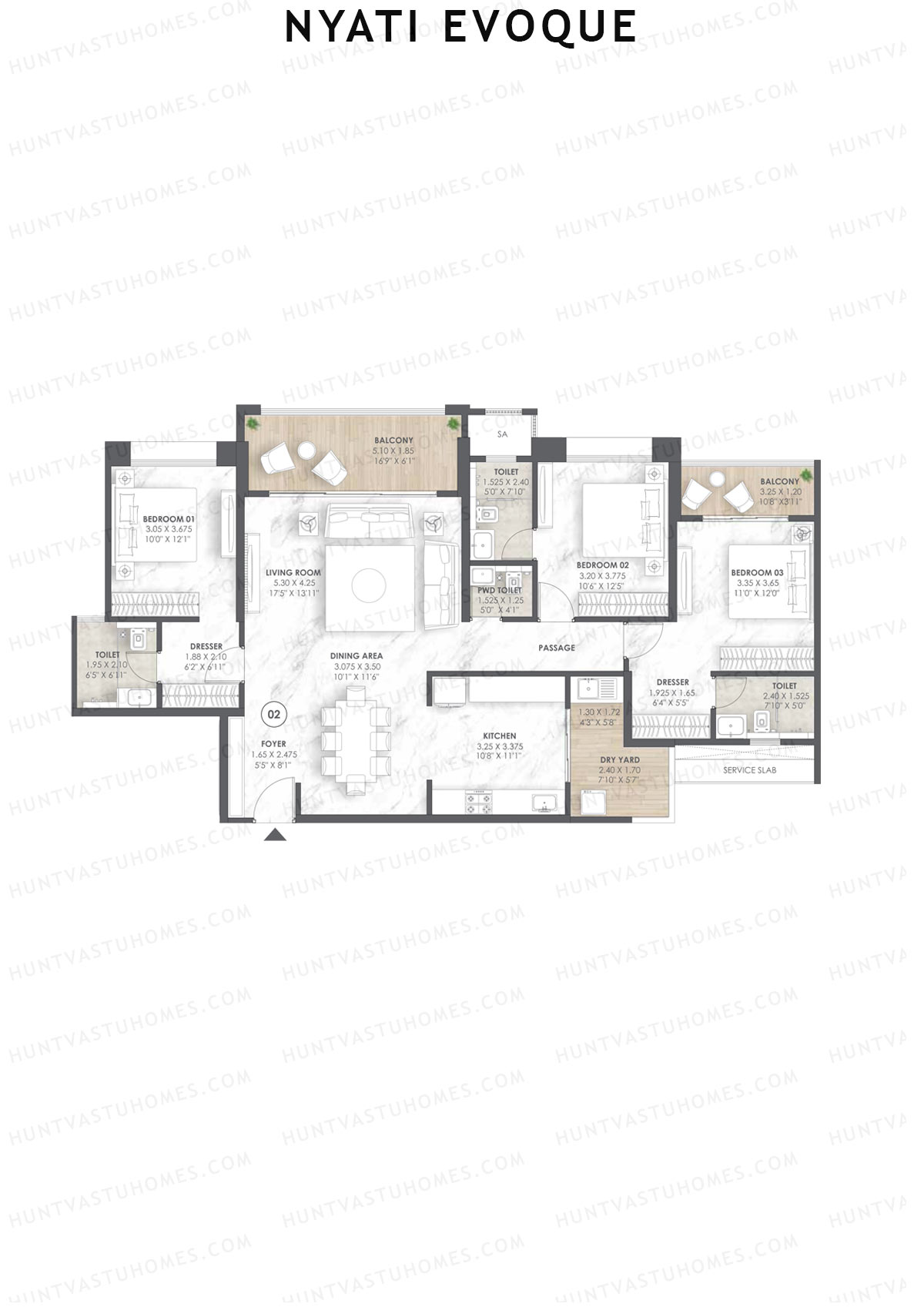 Nyati Evoque Tower A1 Unit 2 Floor Plan