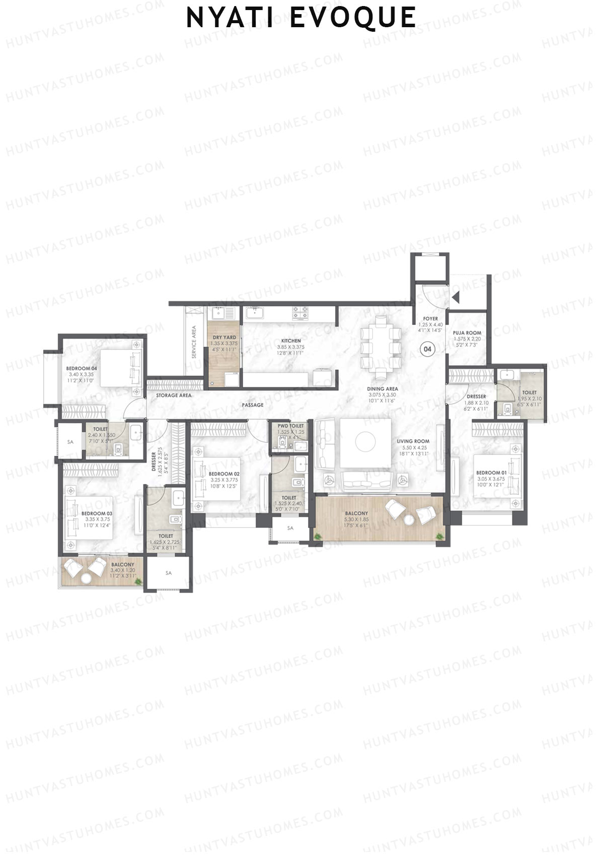 Nyati Evoque Tower A1 Unit 4 Floor Plan