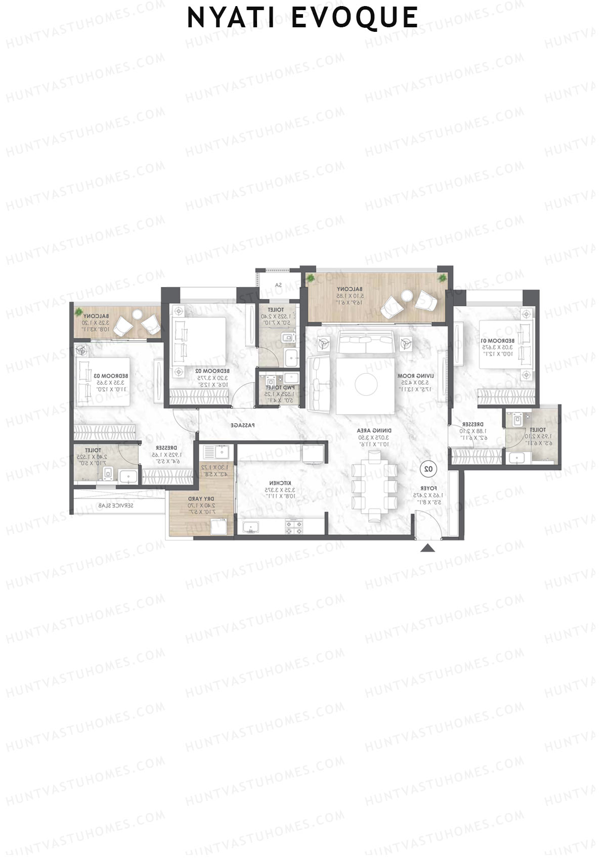 Nyati Evoque Tower A2 Unit 1 Floor Plan