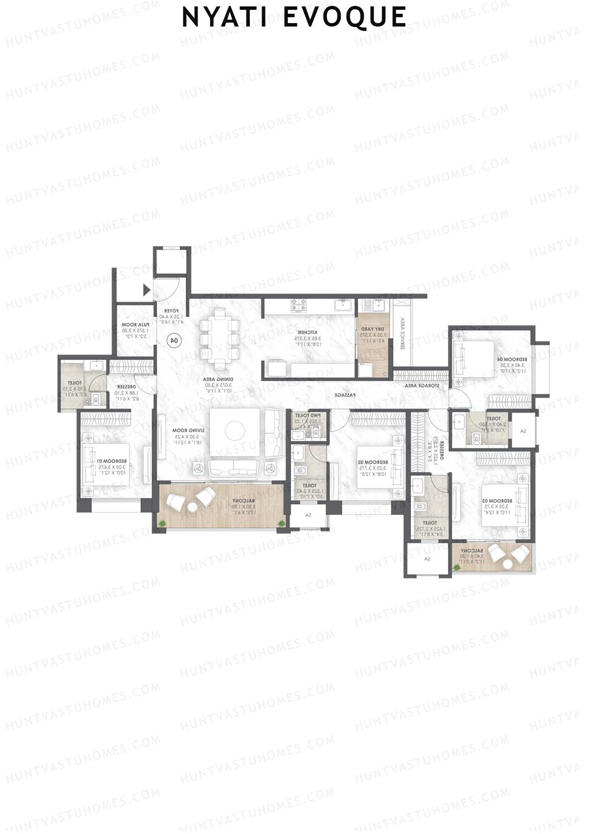 Nyati Evoque Tower A2 Unit 3 Floor Plan