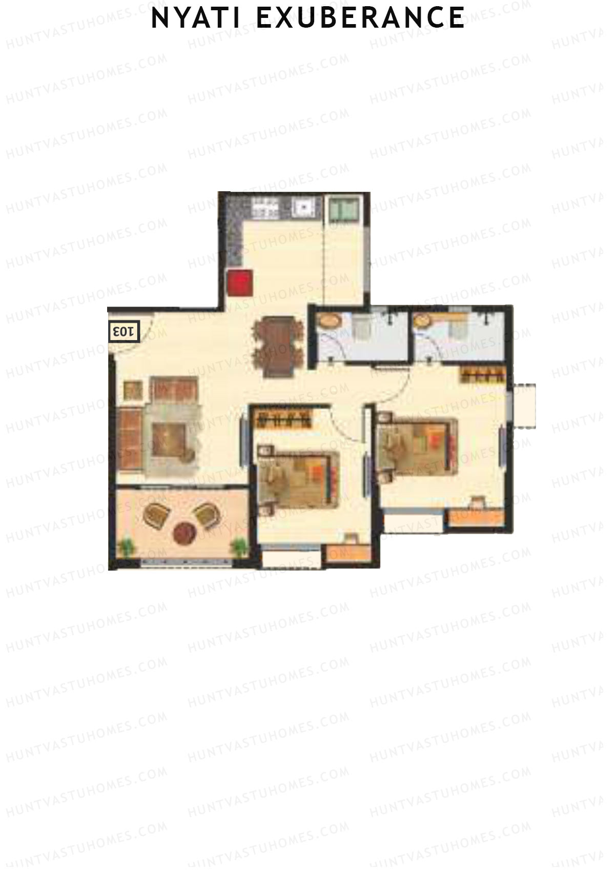 Nyati Exuberance Tower Heather Unit 1 Floor Plan