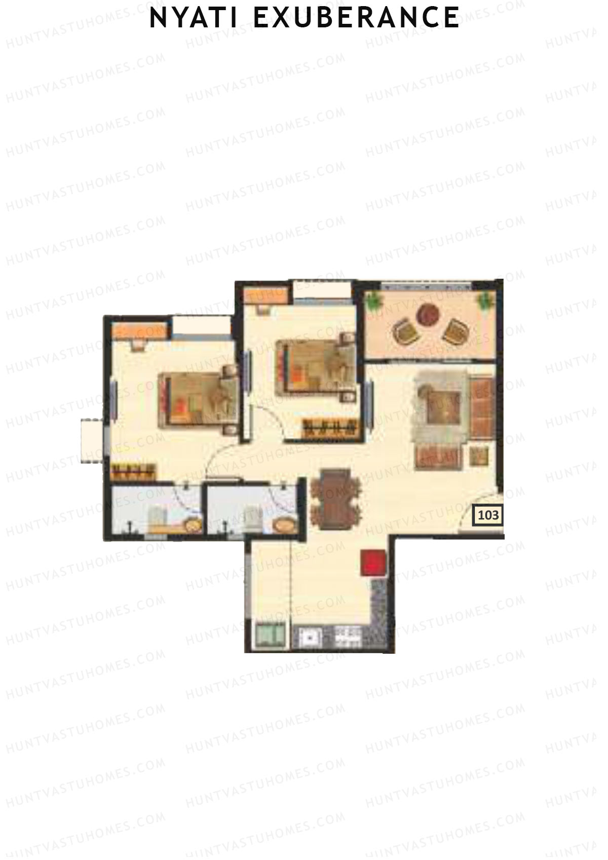 Nyati Exuberance Tower Heather Unit 3 Floor Plan