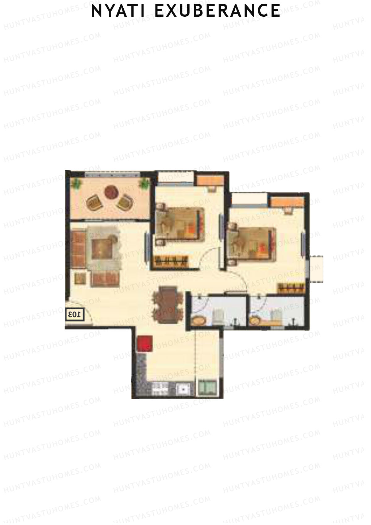 Nyati Exuberance Tower Heather Unit 4 Floor Plan