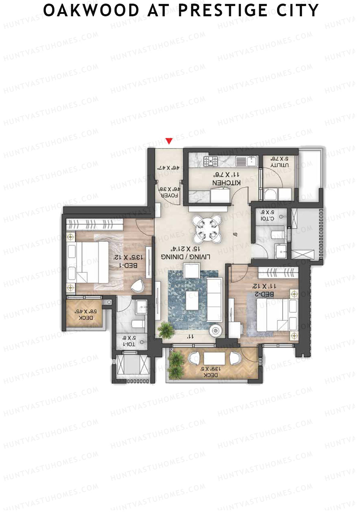 Oakwood At Prestige City Tower B1 Unit 4 Floor Plan