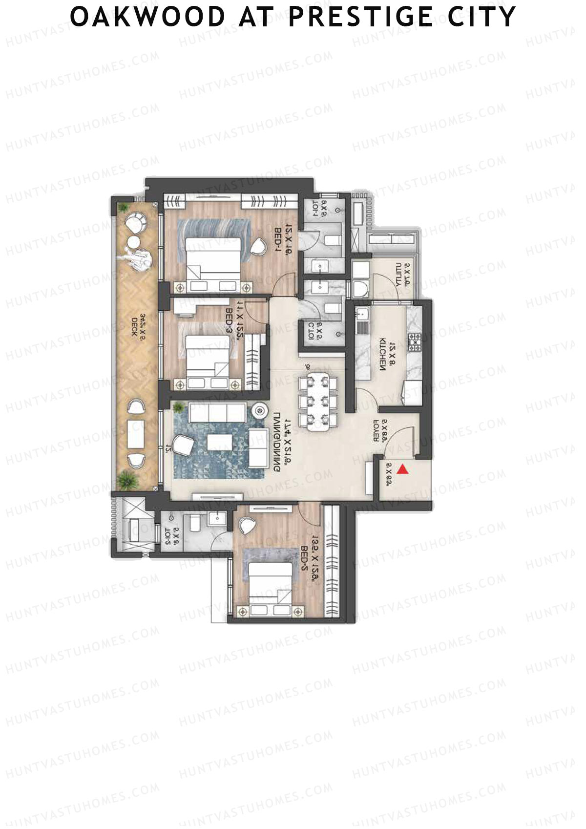 Oakwood At Prestige City Tower C1 Unit 1 Floor Plan