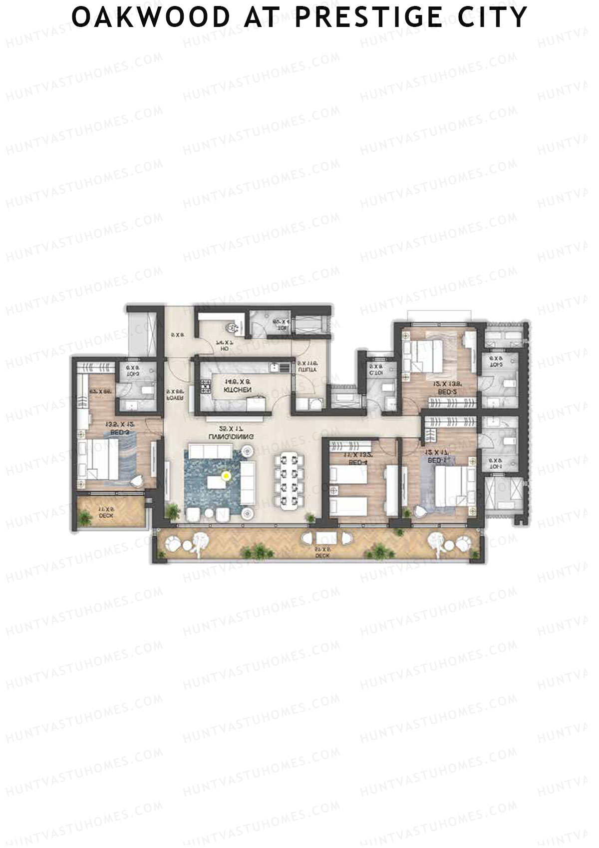 Oakwood At Prestige City Tower D1 Unit 2 Floor Plan