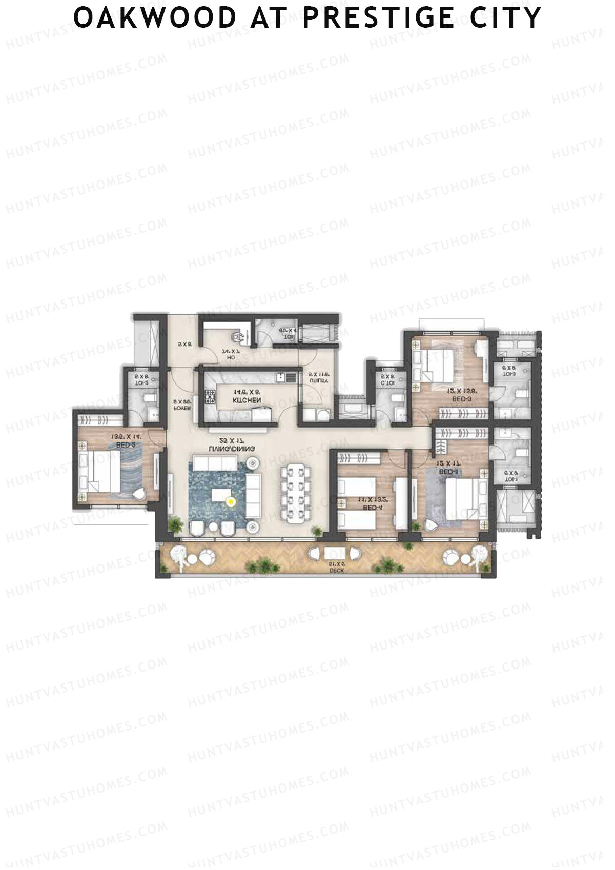 Oakwood At Prestige City Tower D2 Unit 2 Floor Plan