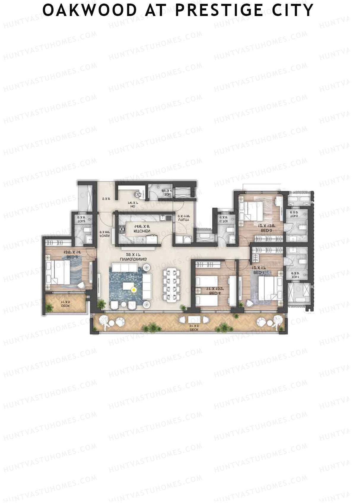 Oakwood At Prestige City Tower D4 Unit 2 Floor Plan