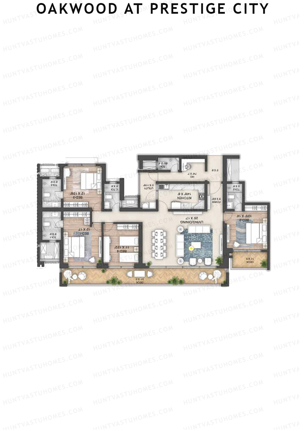 Oakwood At Prestige City Tower D4 Unit 3 Floor Plan