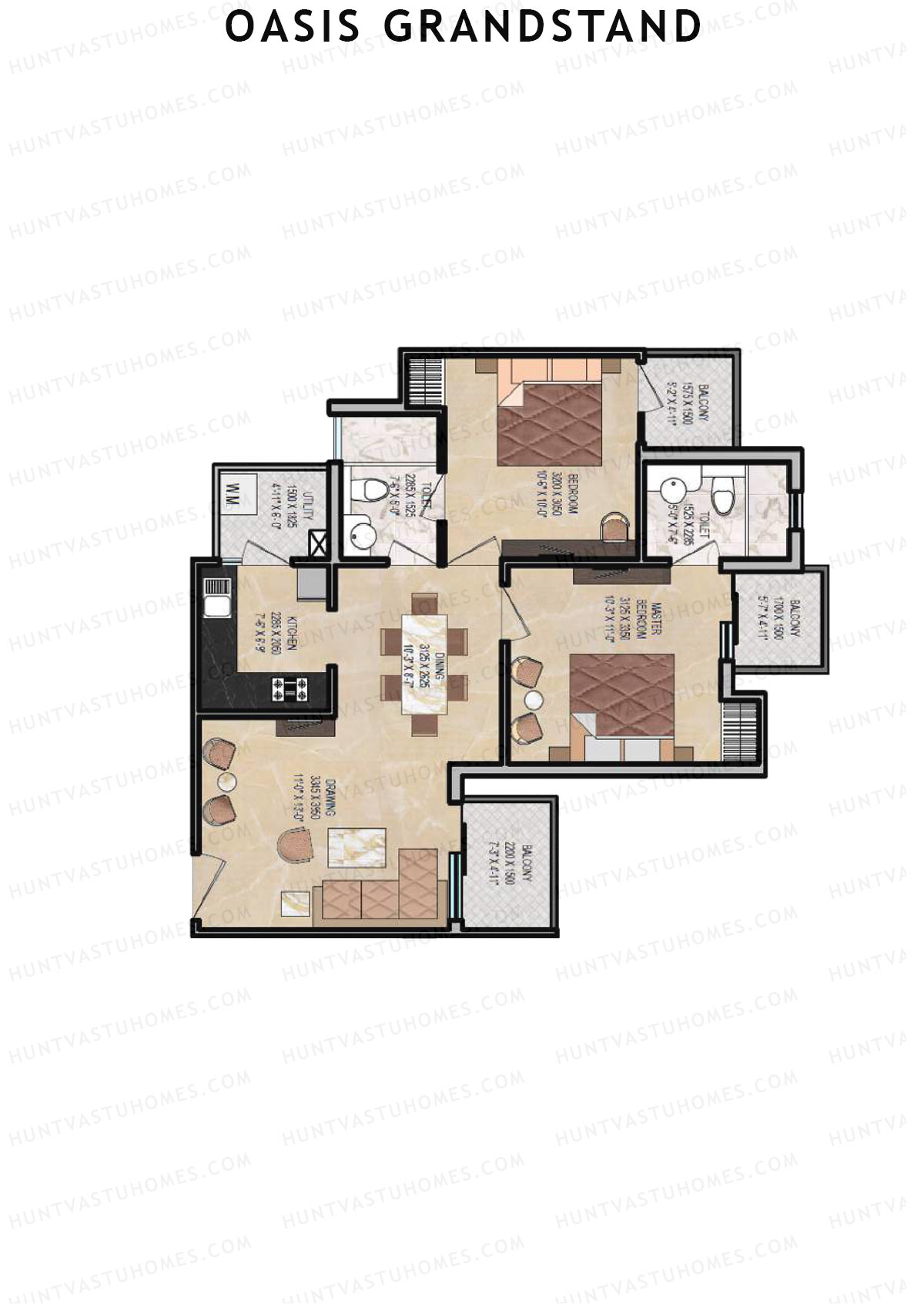 Oasis Grandstand Caesars Unit 2 Floor Plan