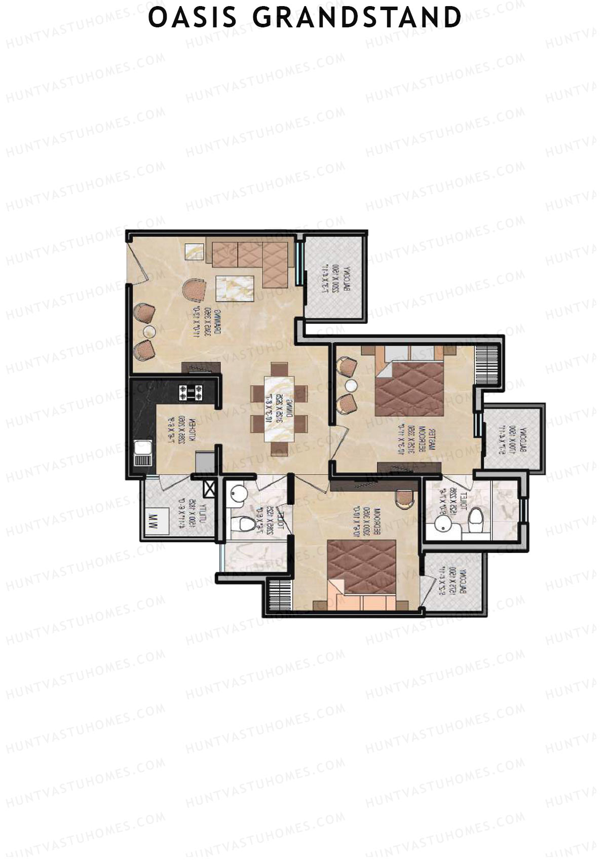 Oasis Grandstand Caesars Unit 3 Floor Plan