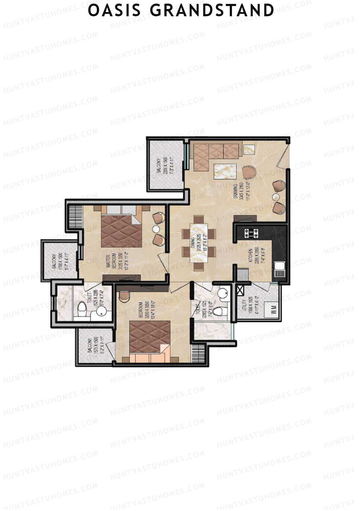 Oasis Grandstand Detroit Unit 4 Floor Plan