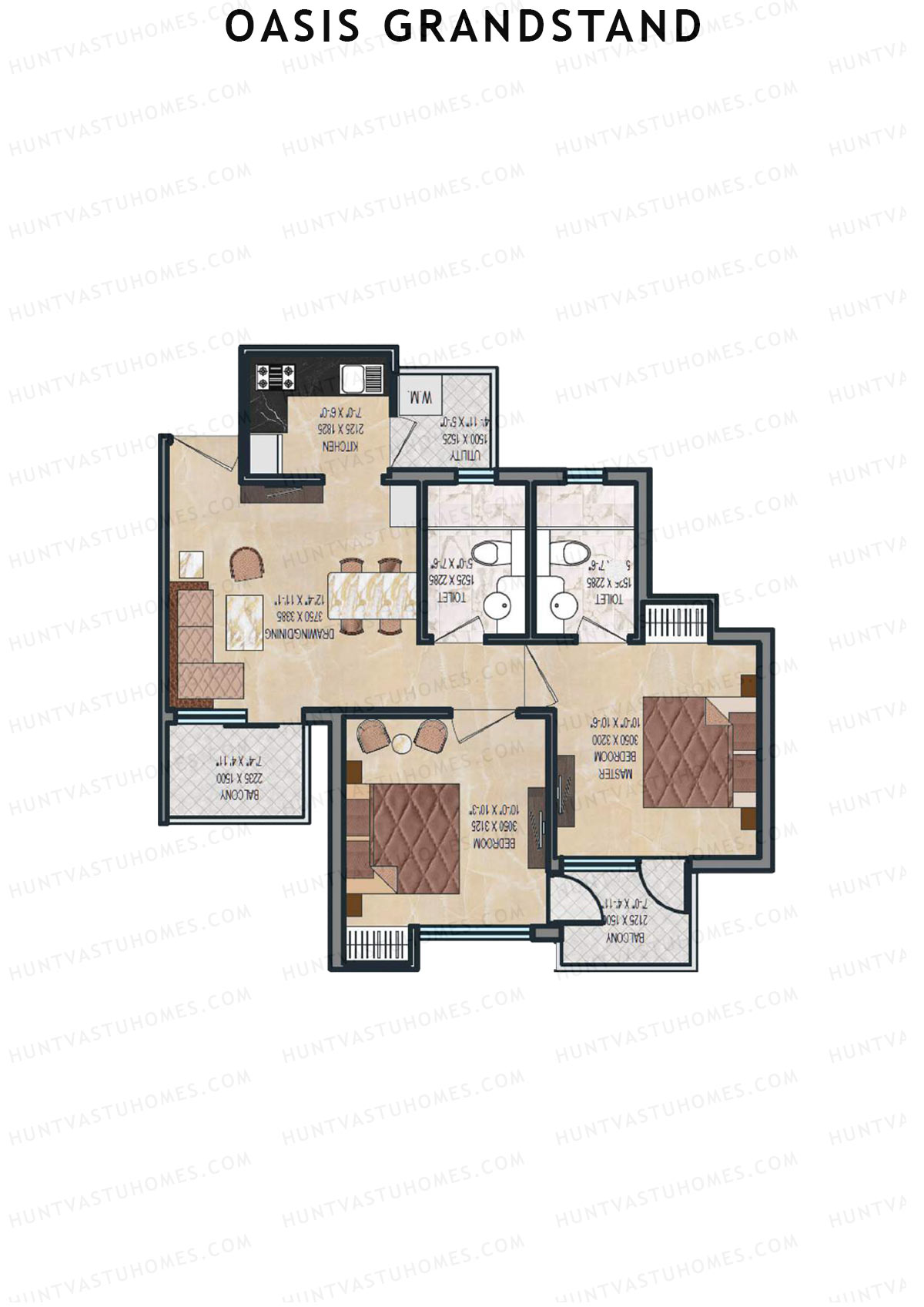 Oasis Grandstand Pheonix Unit 1 Floor Plan