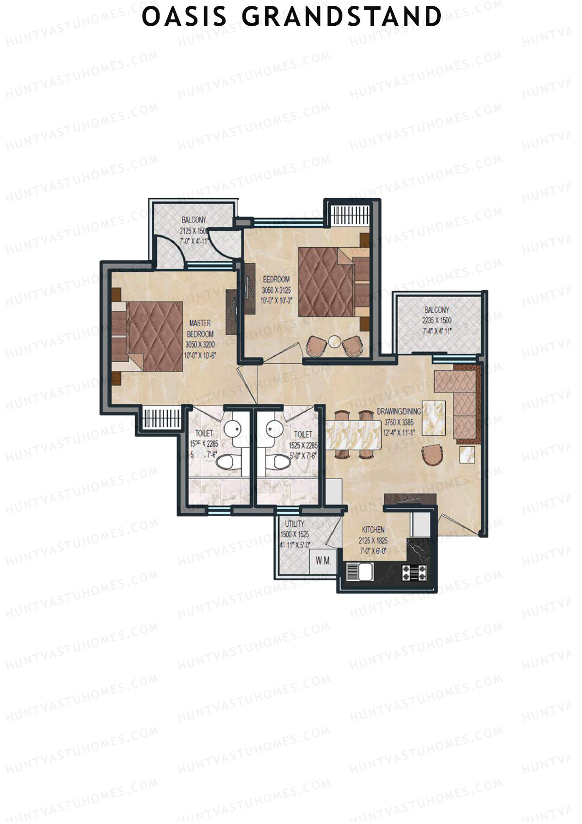 Oasis Grandstand Pheonix Unit 3 Floor Plan