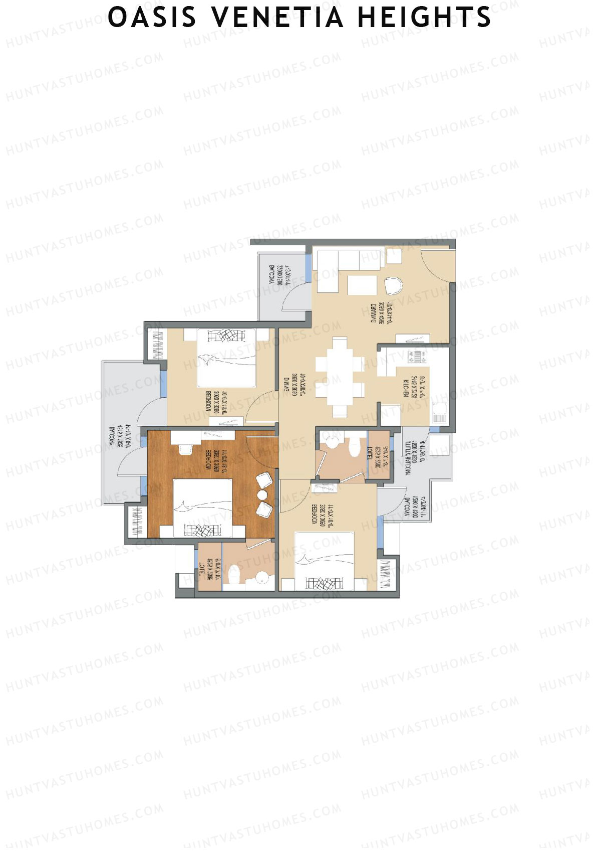 Oasis Venetia Heights Tower B Unit 7 (Type E) Floor Plan