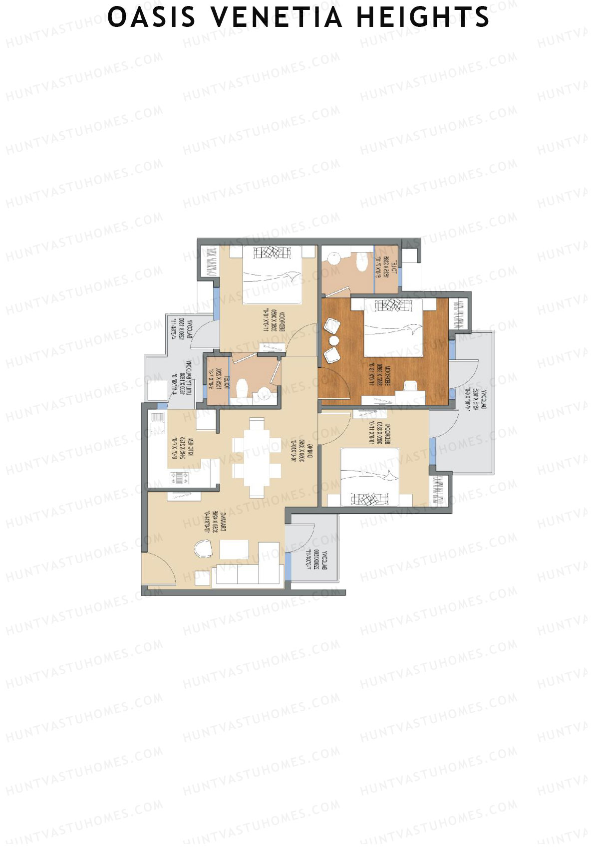 Oasis Venetia Heights Tower C Unit 1 (Type E) Floor Plan