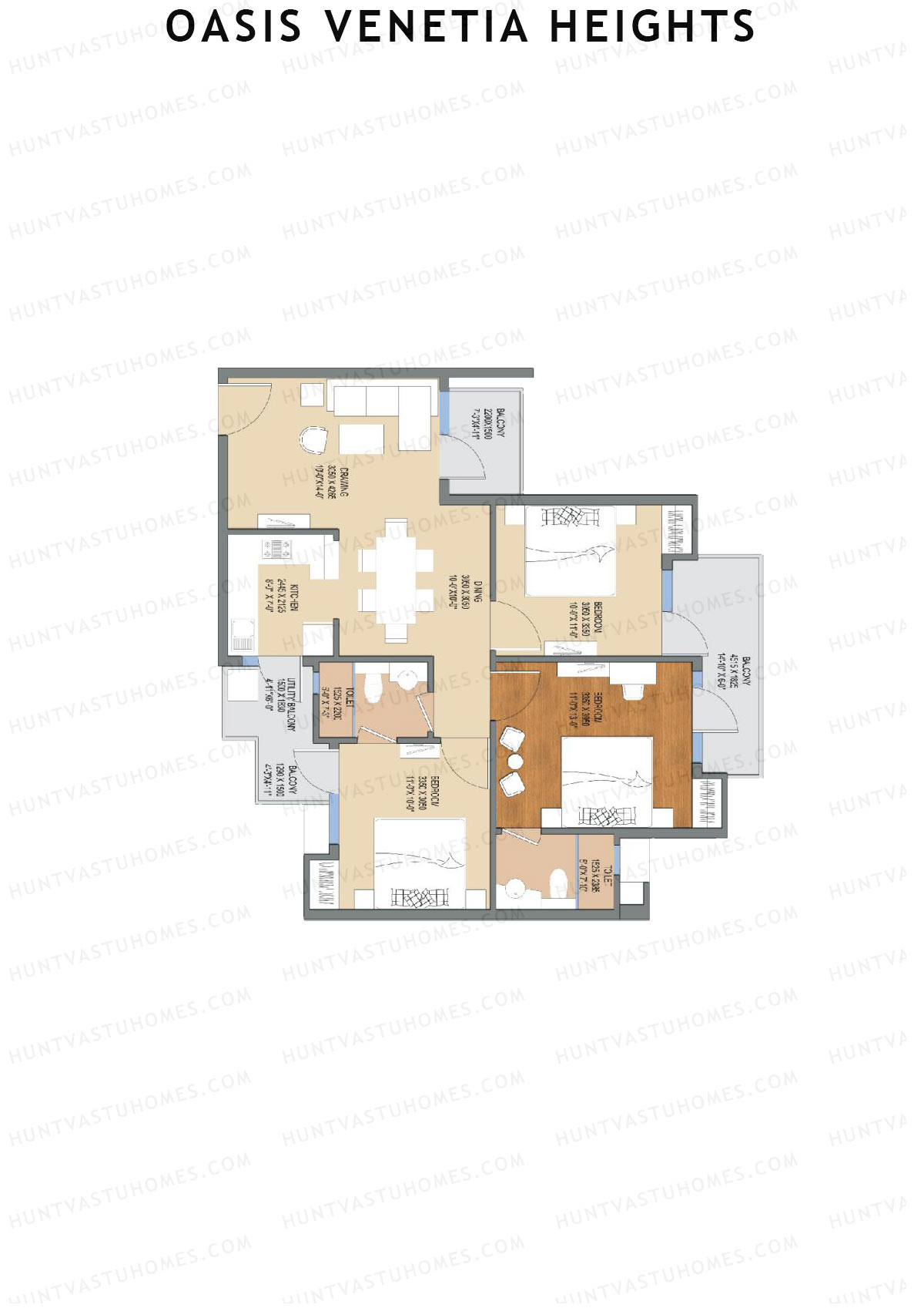 Oasis Venetia Heights Tower C Unit 2 (Type E) Floor Plan