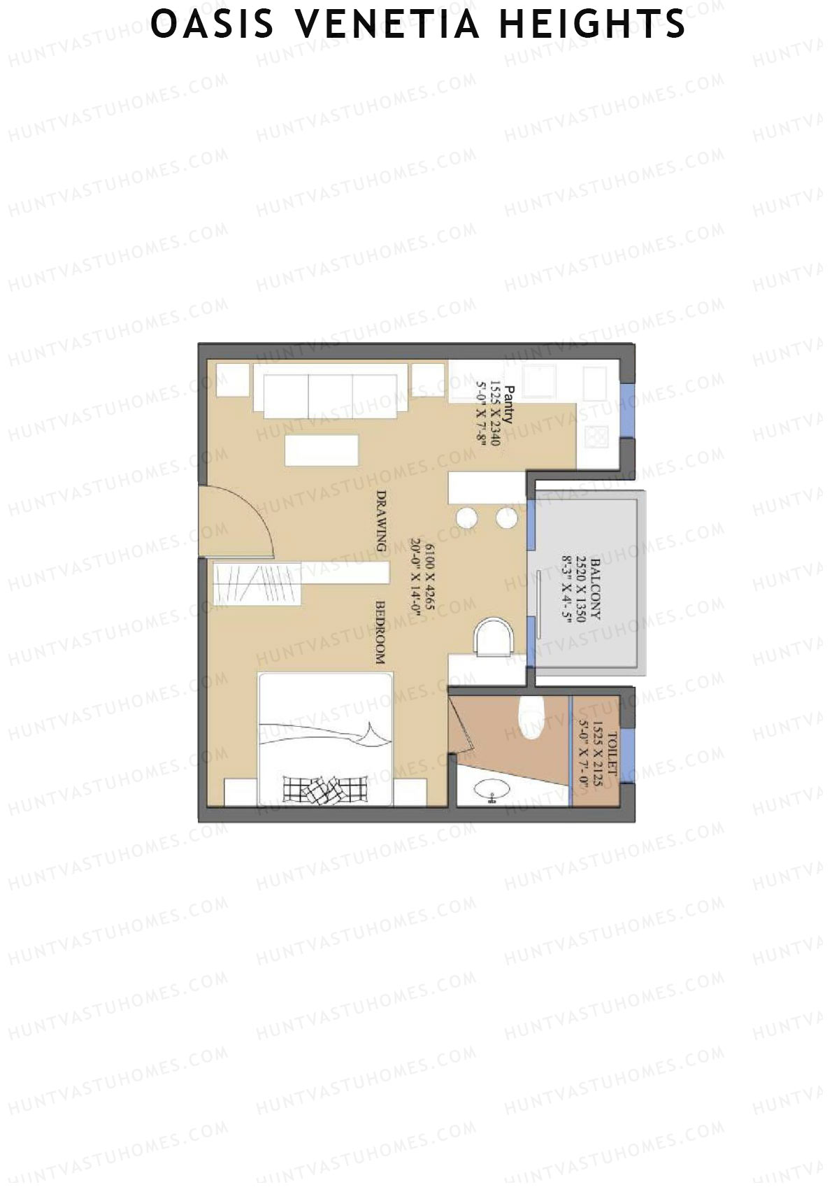 Oasis Venetia Heights Vault Unit 1 (Type B) Floor Plan