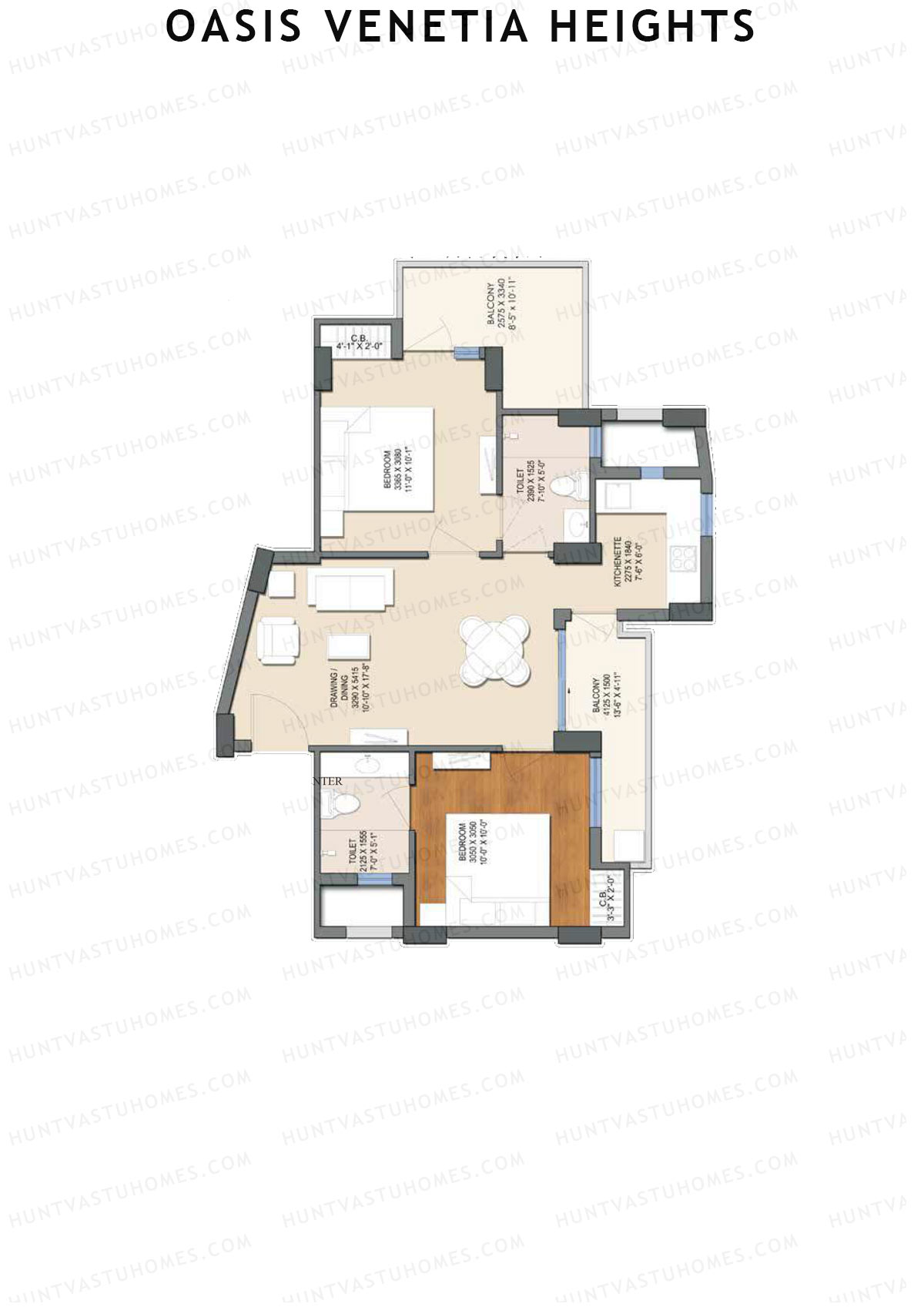 Oasis Venetia Heights Vault Unit 5 (Type A) Floor Plan