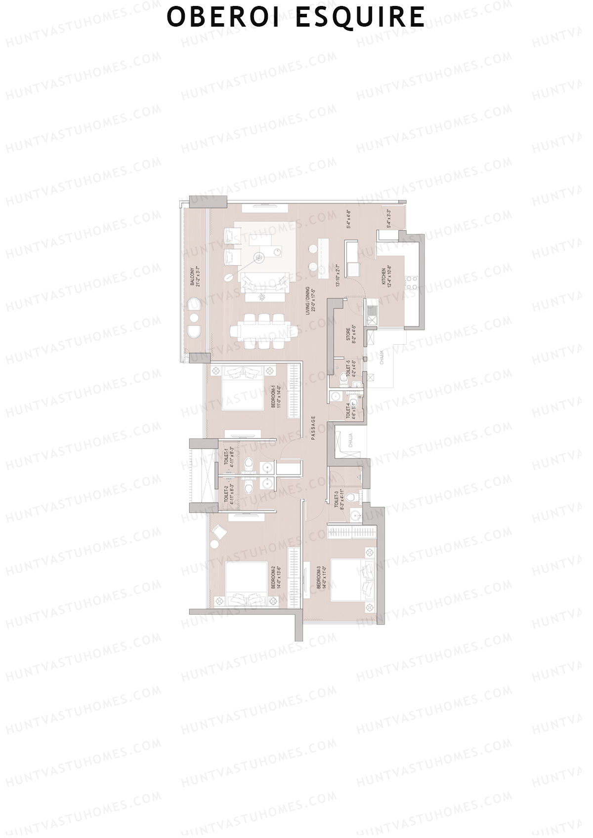 Oberoi Esquire Tower A Unit 1 Floor Plan