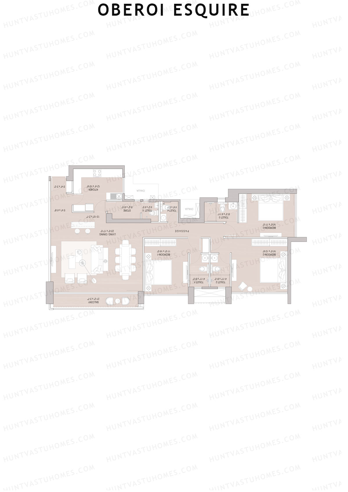 Oberoi Esquire Tower A Unit 5 Floor Plan