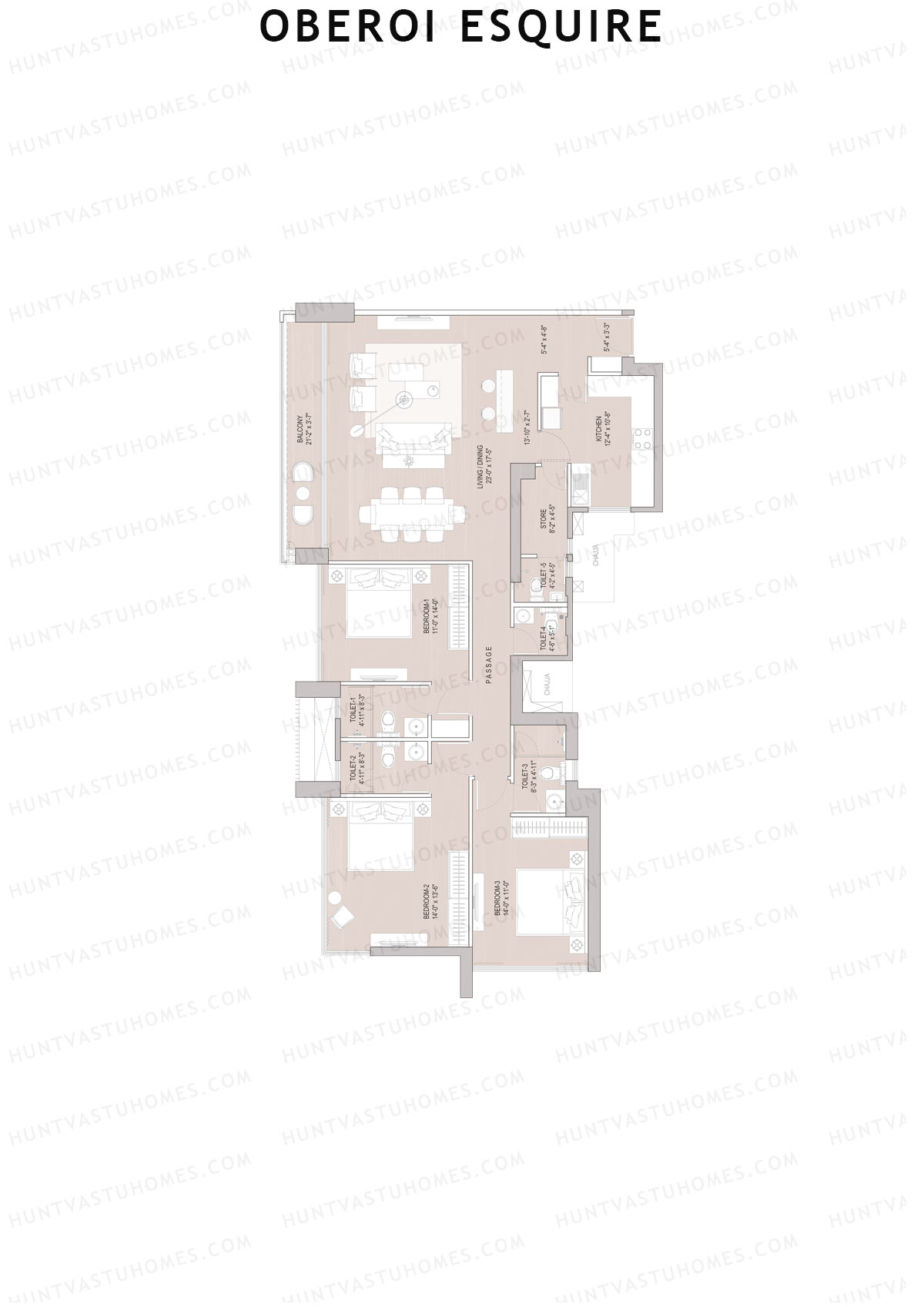 Oberoi Esquire Tower C Unit 1 Floor Plan
