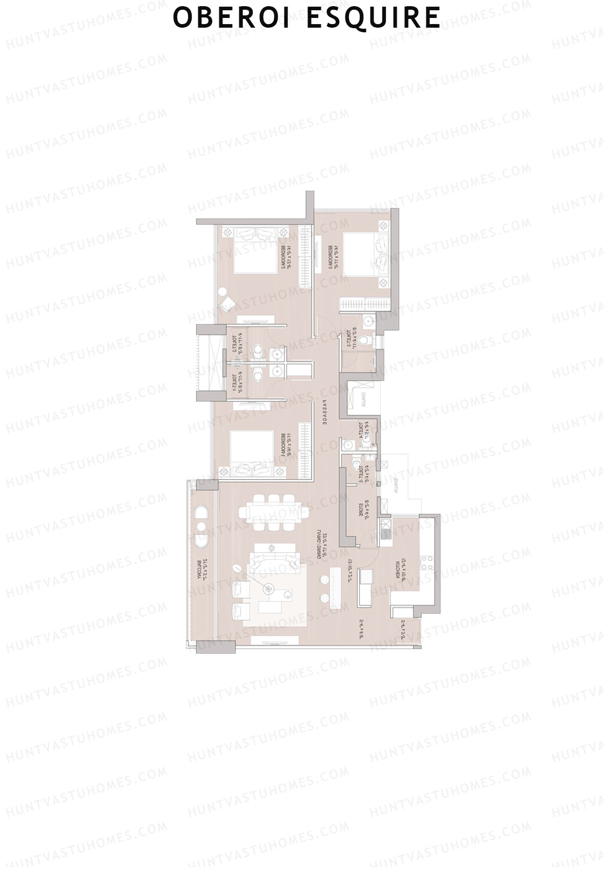 Oberoi Esquire Tower C Unit 2 Floor Plan