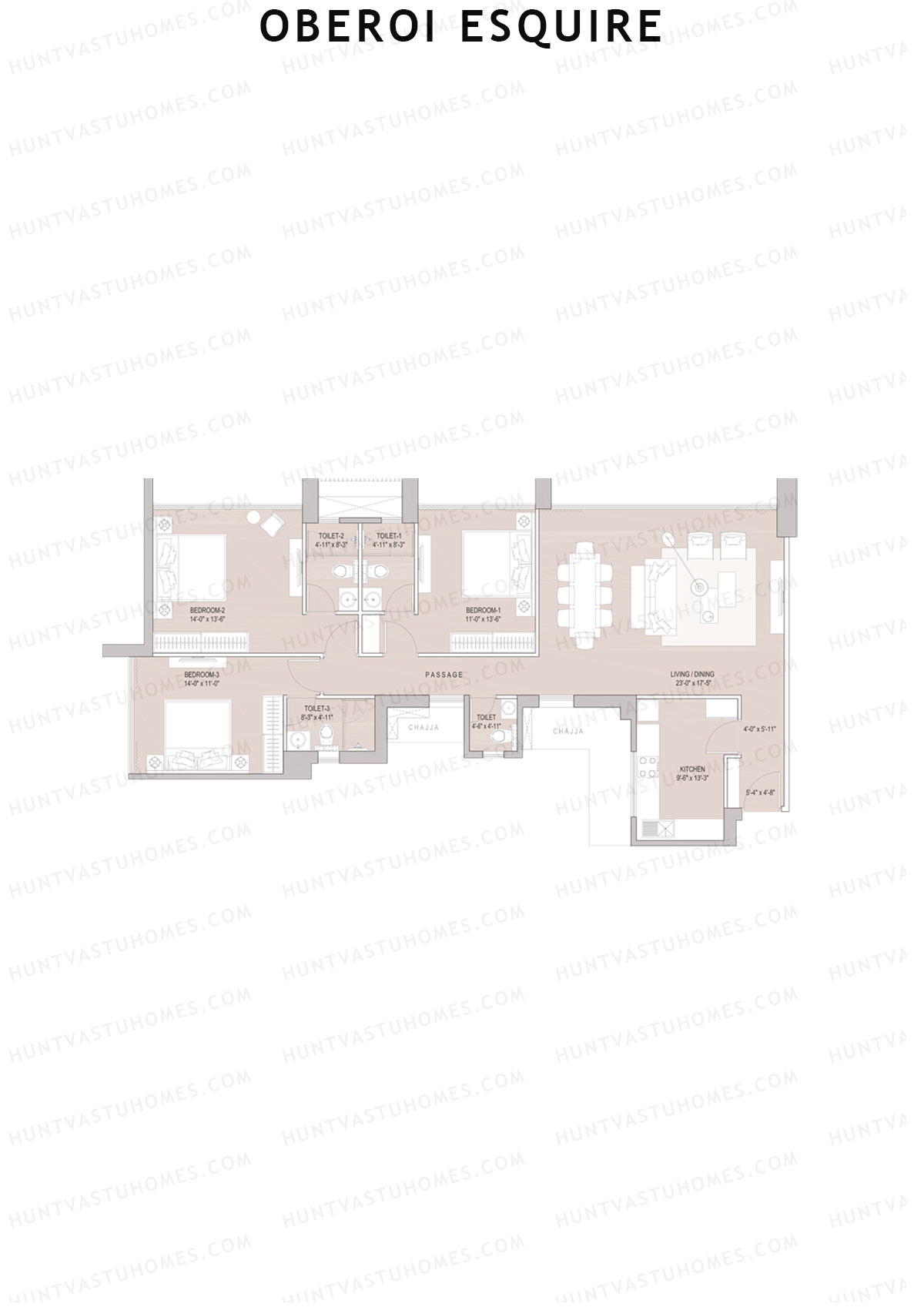 Oberoi Esquire Tower C Unit 3 Floor Plan