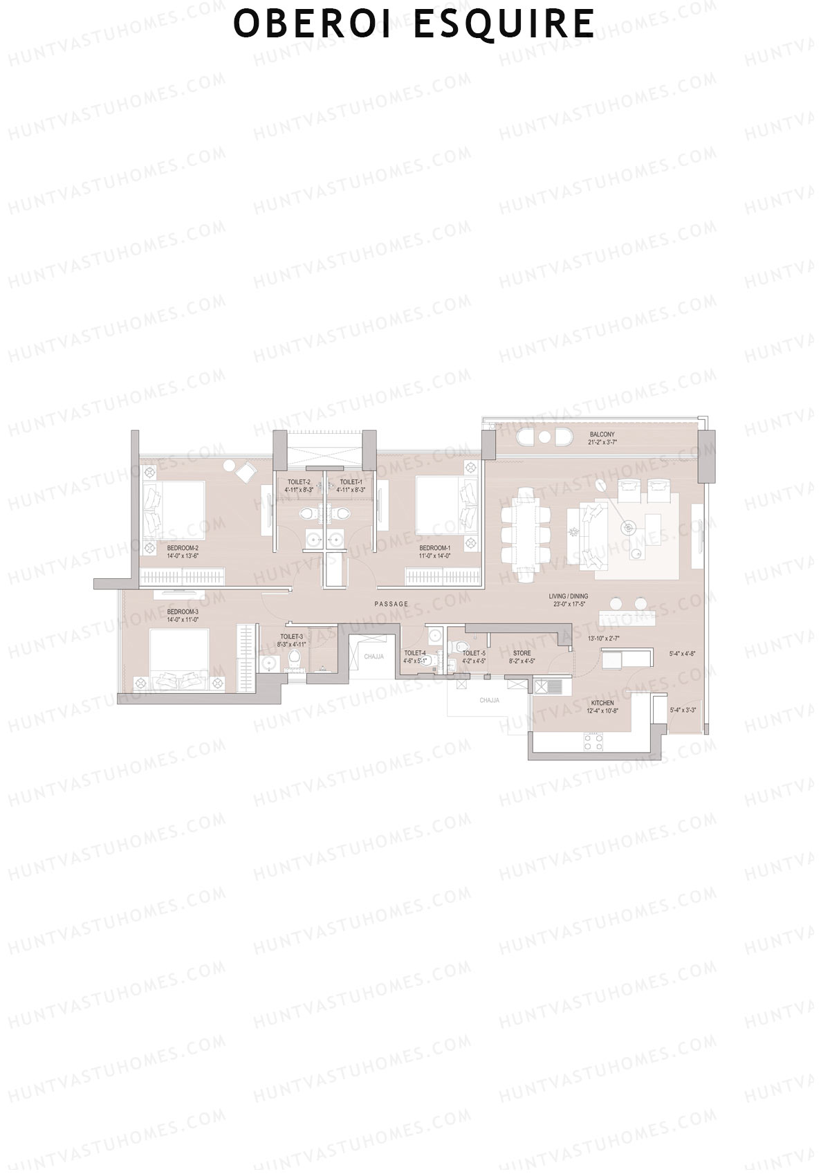 Oberoi Esquire Tower C Unit 3 Floor Plan