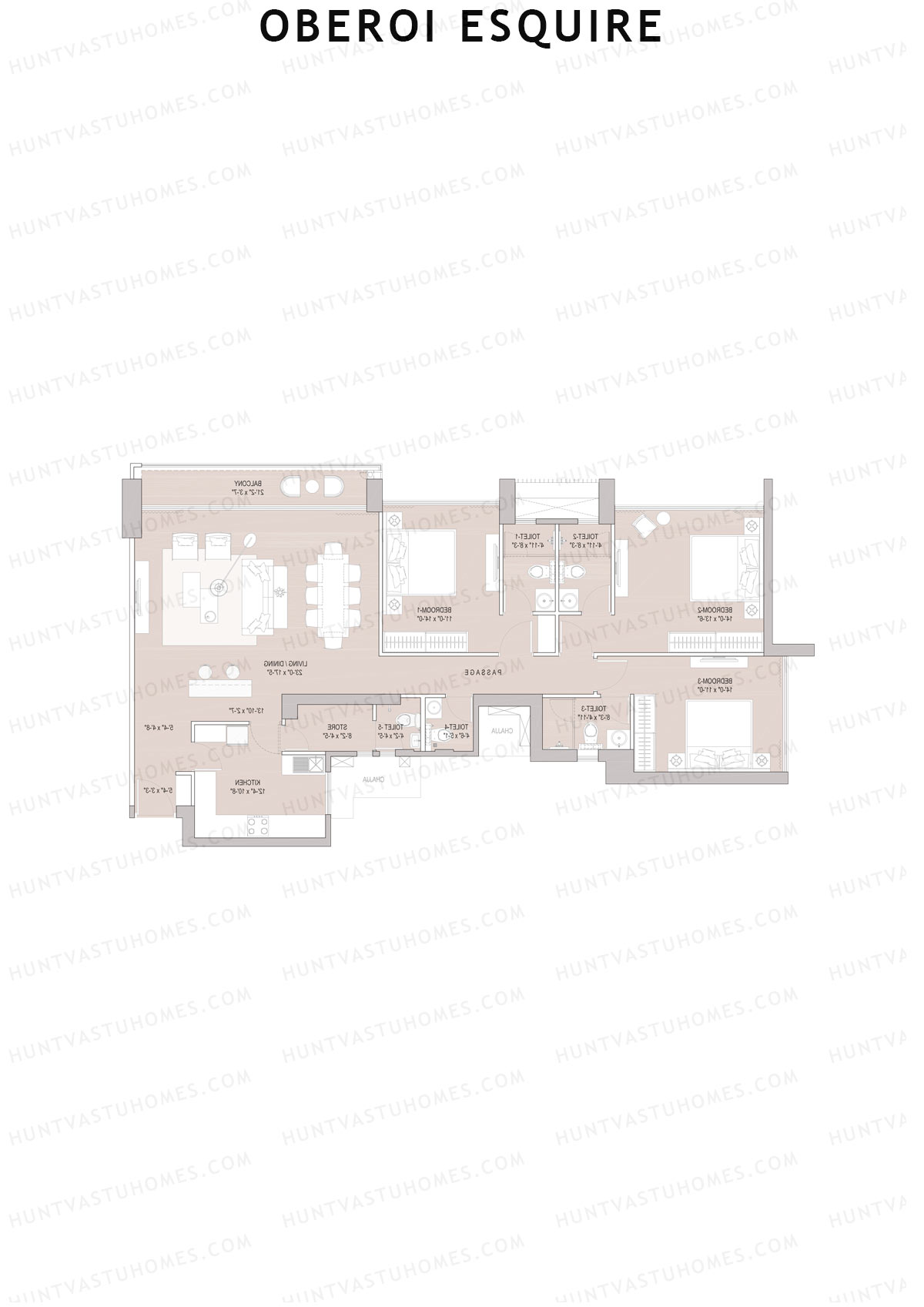 Oberoi Esquire Tower C Unit 4 Floor Plan