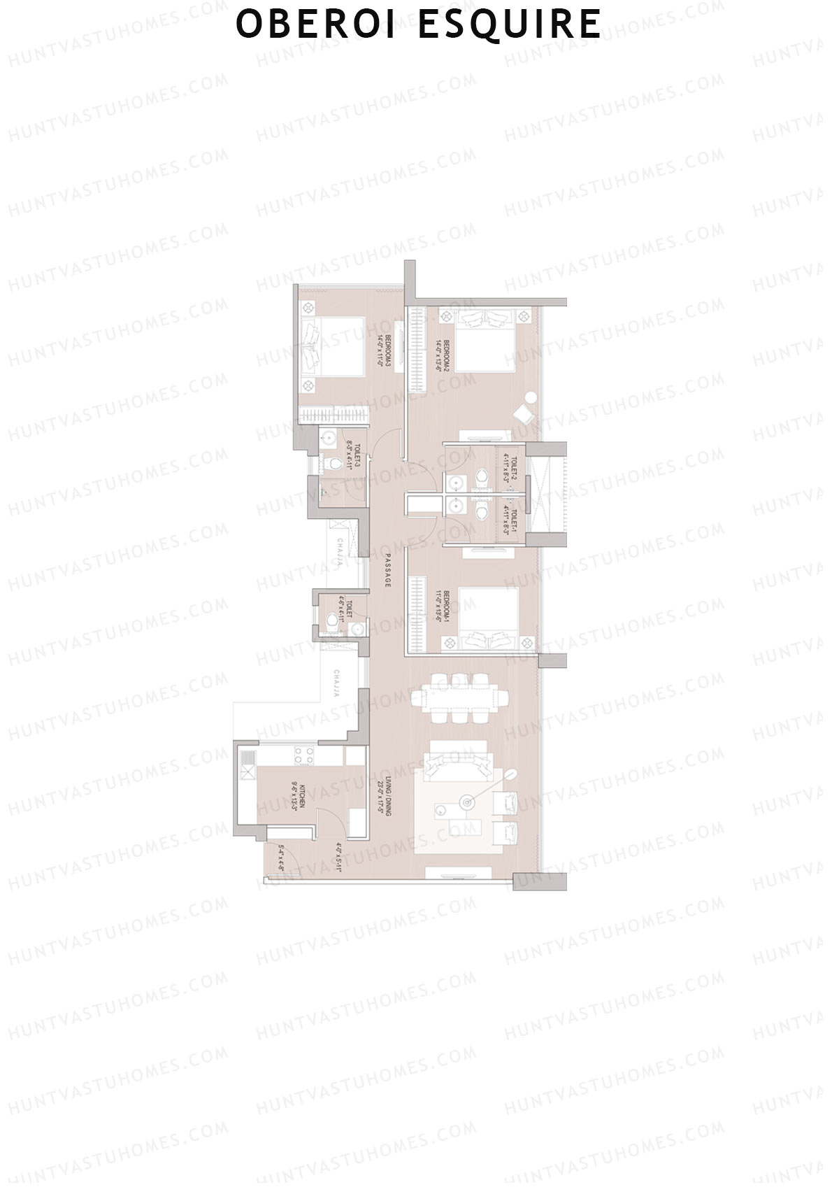 Oberoi Esquire Tower C Unit 5 Floor Plan
