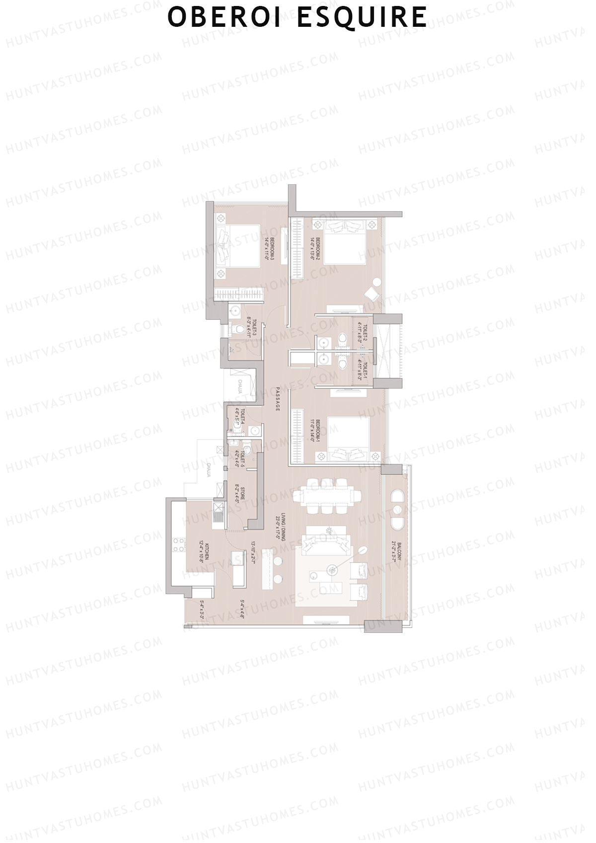 Oberoi Esquire Tower C Unit 5 Floor Plan