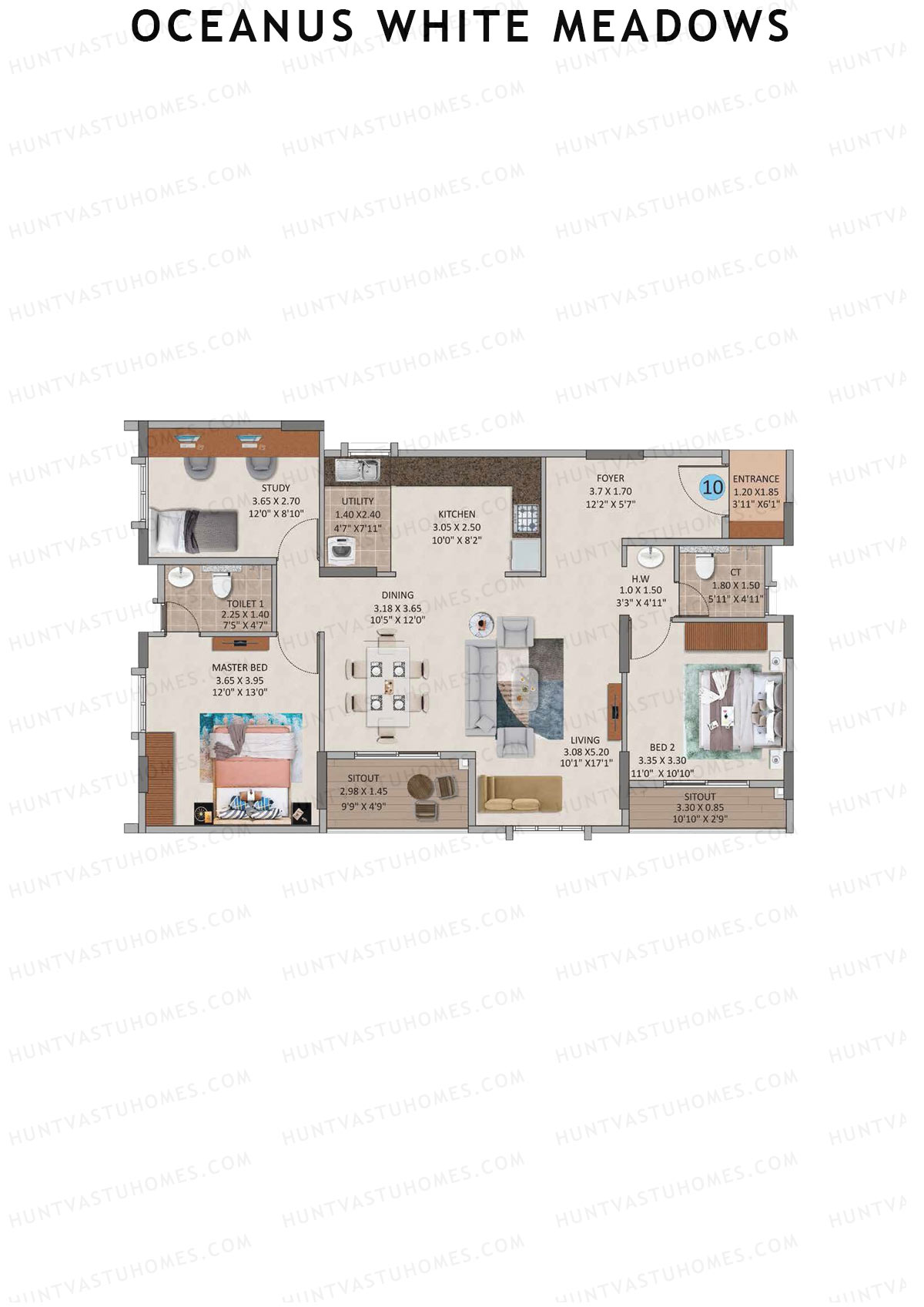Oceanus White Meadows Block A Unit 10 Floor Plan