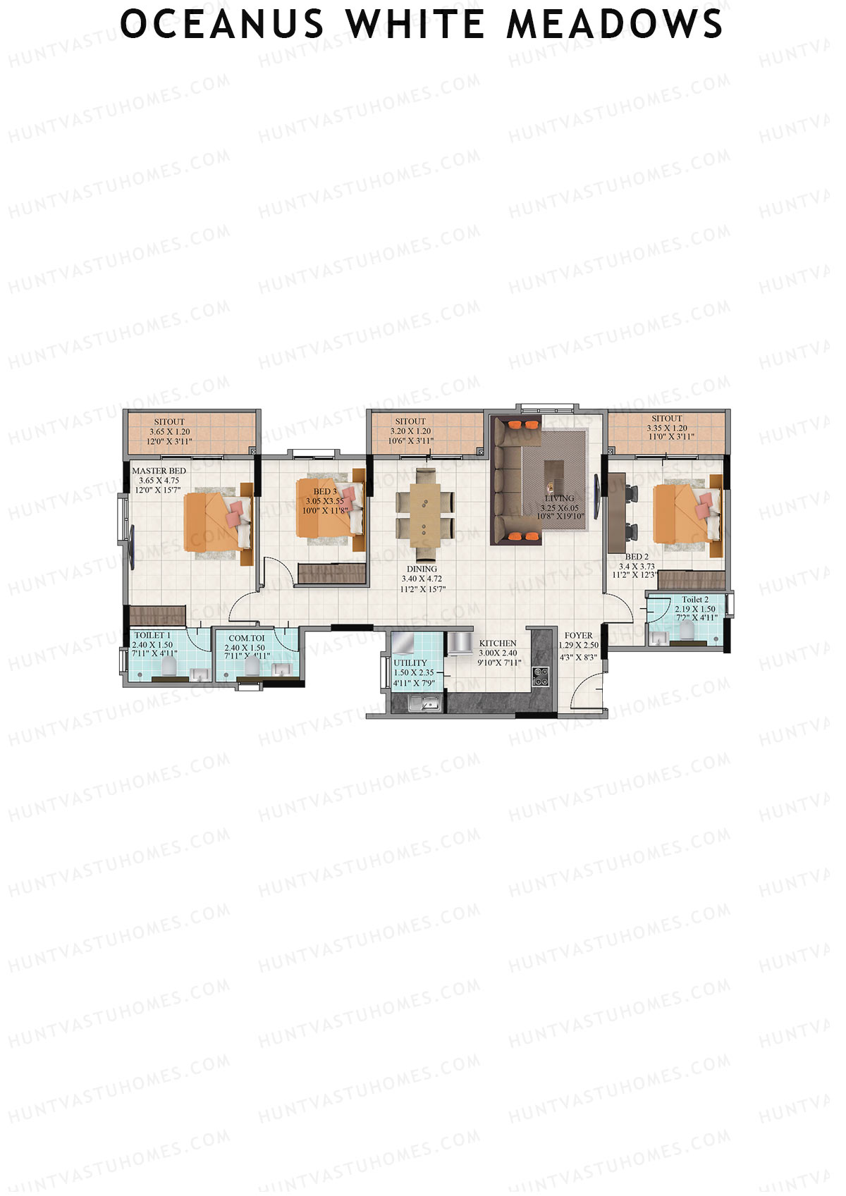 Oceanus White Meadows Block A Unit 11 Floor Plan