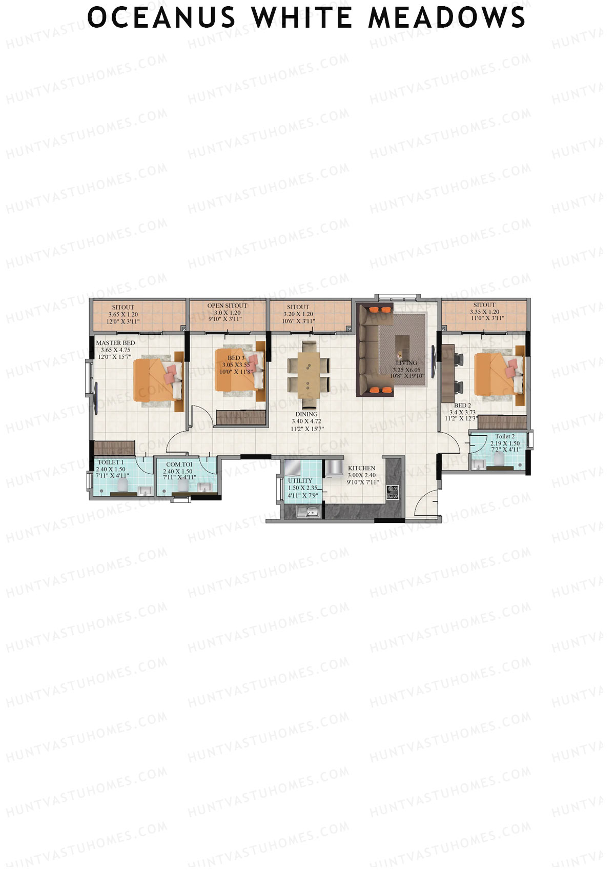Oceanus White Meadows Block A Unit 11 Floor Plan
