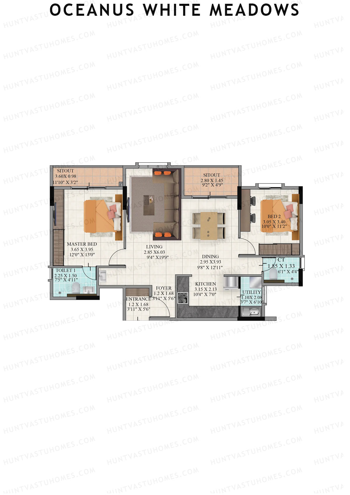 Oceanus White Meadows Block A Unit 12 Floor Plan