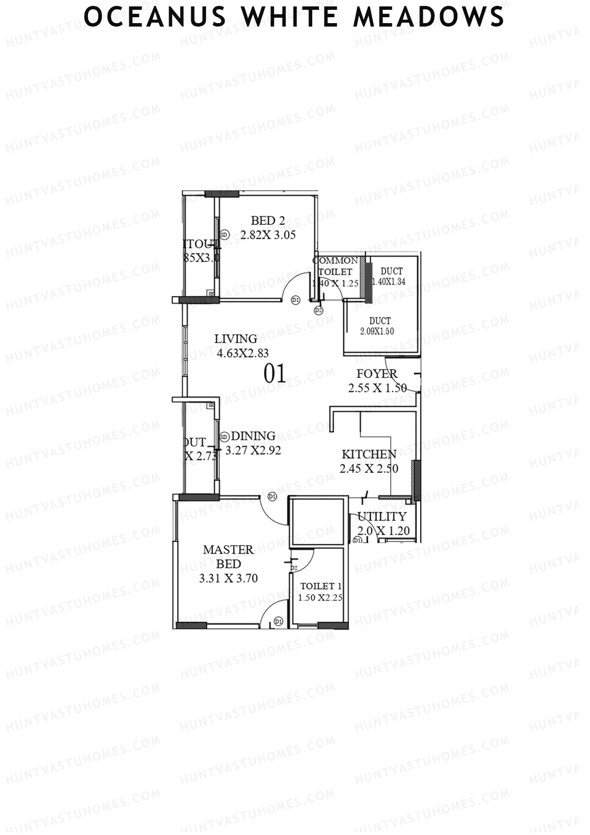 Oceanus White Meadows Block A Unit 1 Floor Plan