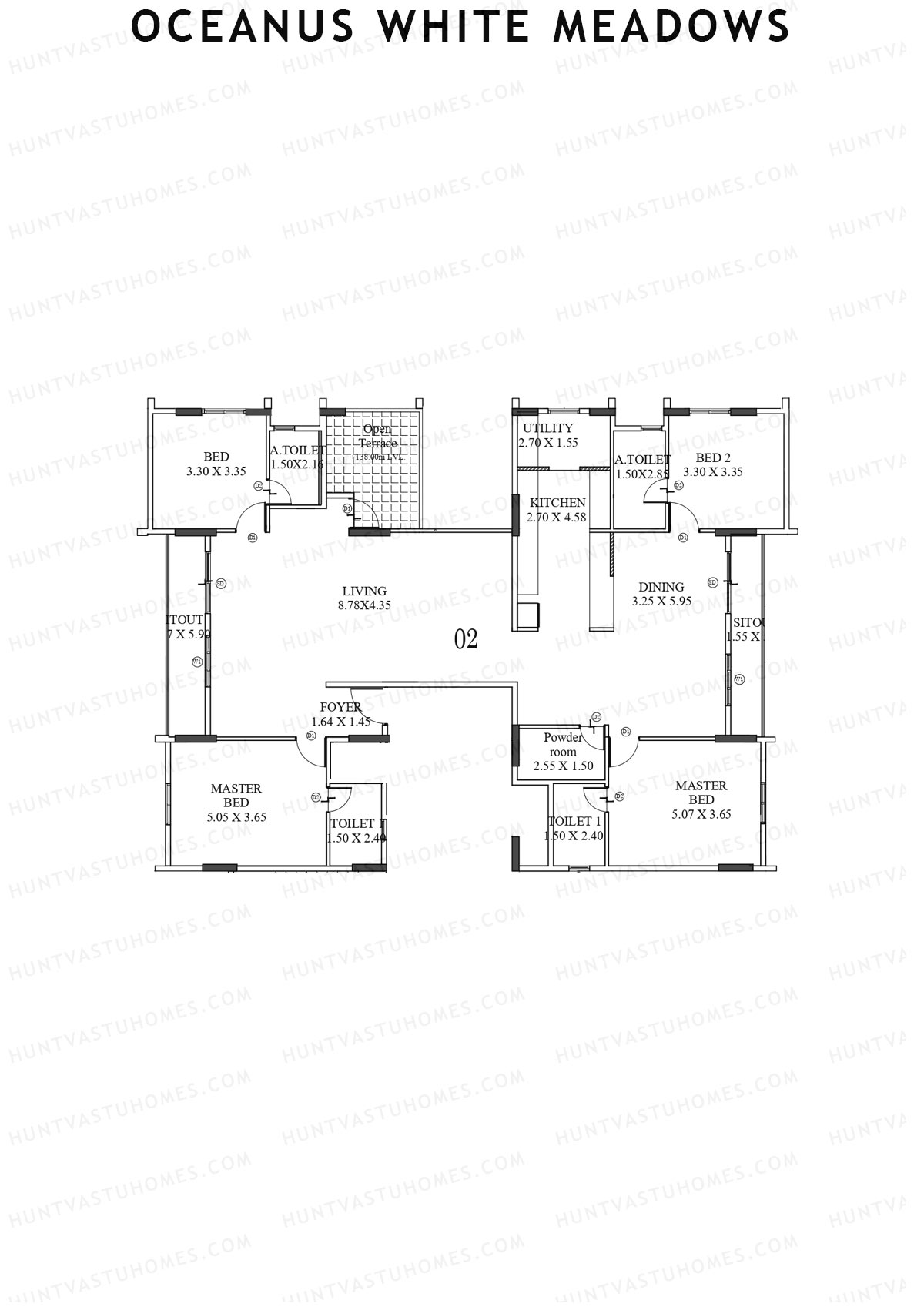 Oceanus White Meadows Block A Unit 2 Floor Plan