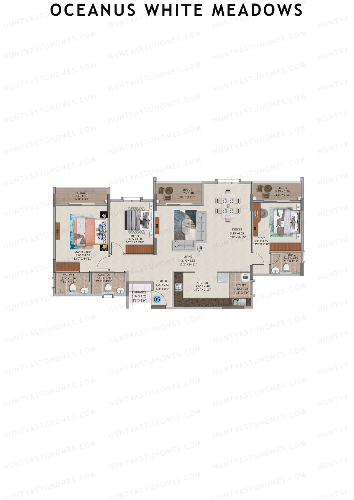 Oceanus White Meadows Block A Unit 5 Floor Plan