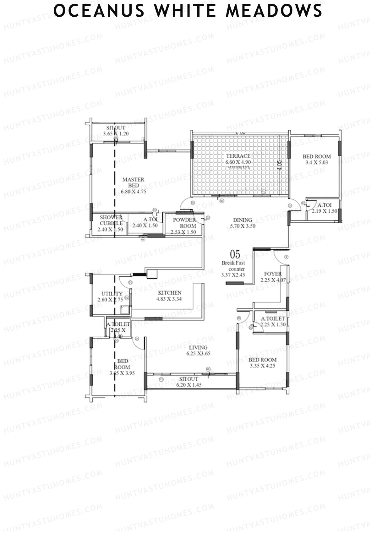 Oceanus White Meadows Block A Unit 5 Floor Plan