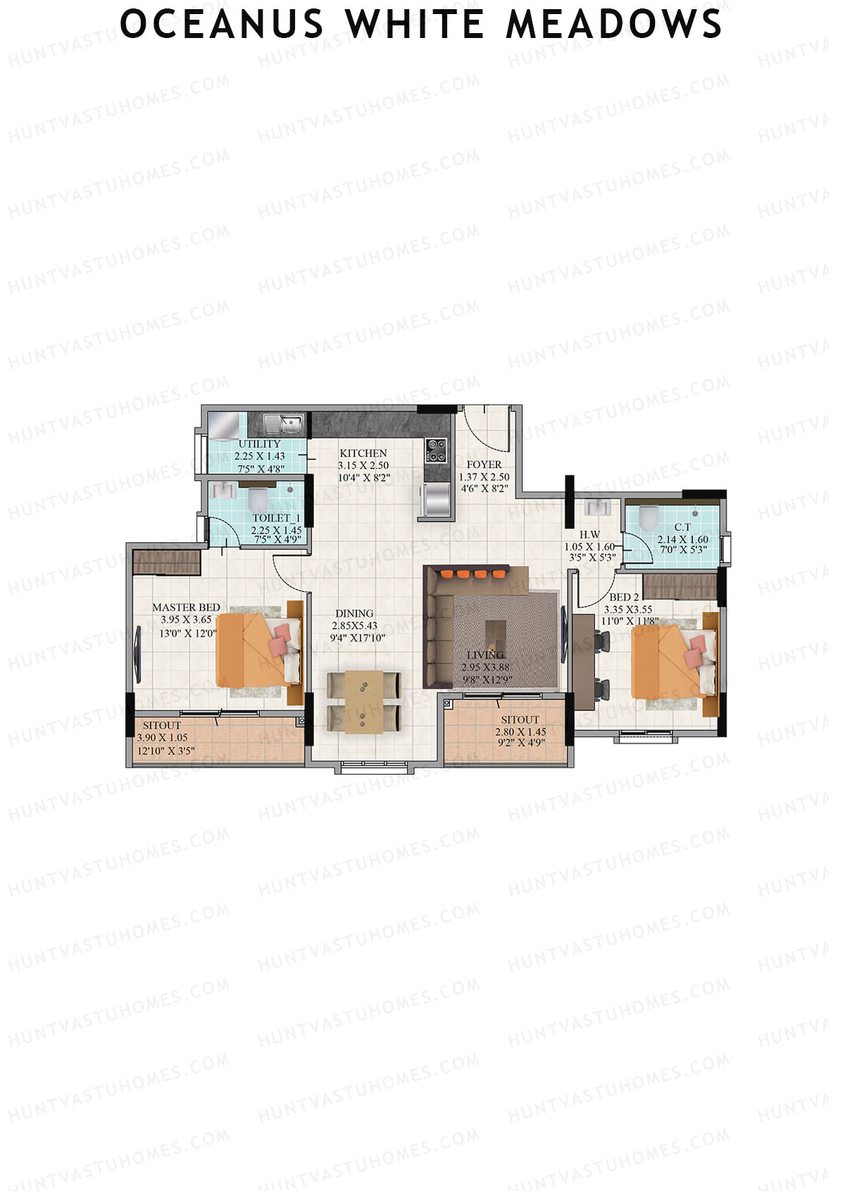 Oceanus White Meadows Block A Unit 8 Floor Plan