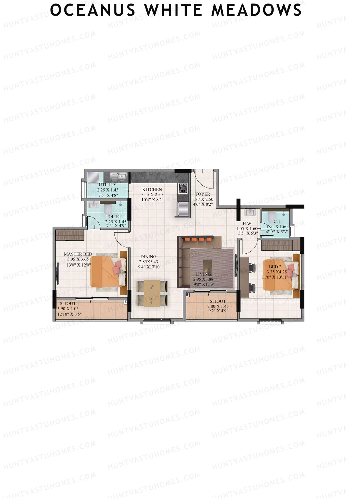 Oceanus White Meadows Block A Unit 8 Floor Plan