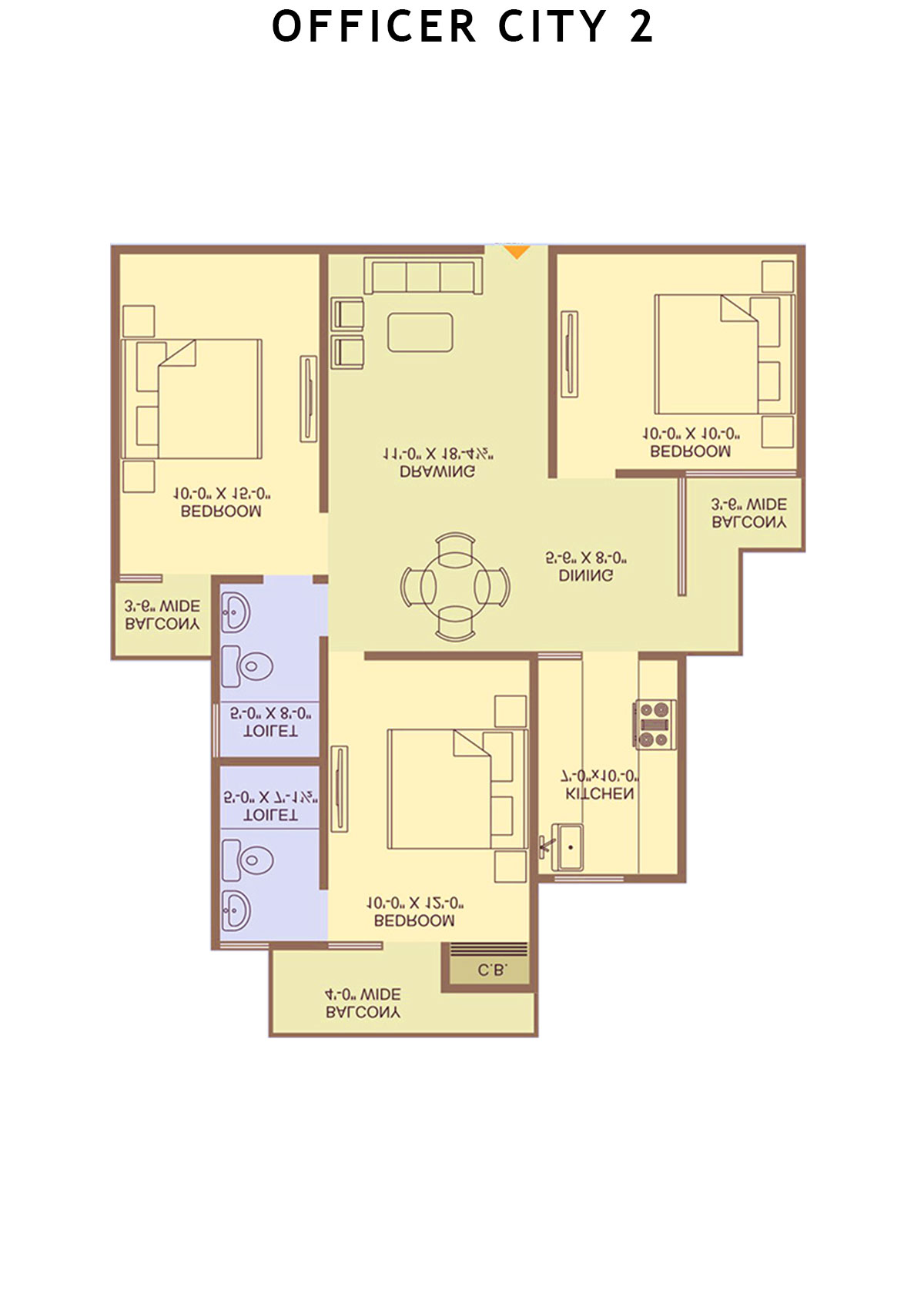 Officer City 2 Block A Unit 2 Floor Plan