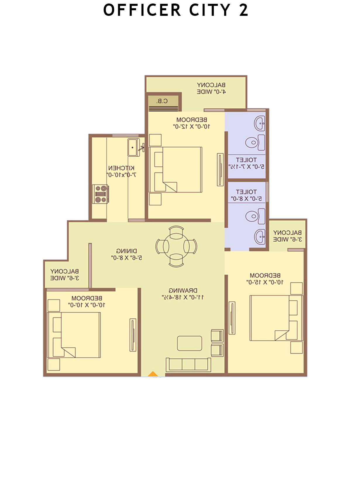 Officer City 2 Block A Unit 6 Floor Plan