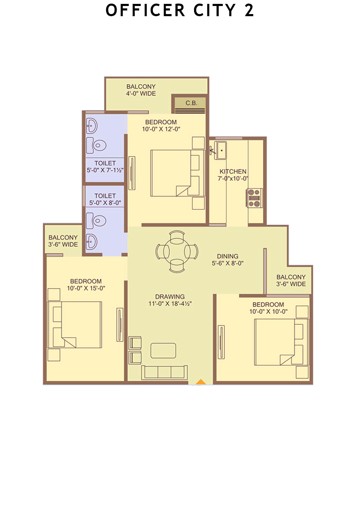 Officer City 2 Block A Unit 7 Floor Plan