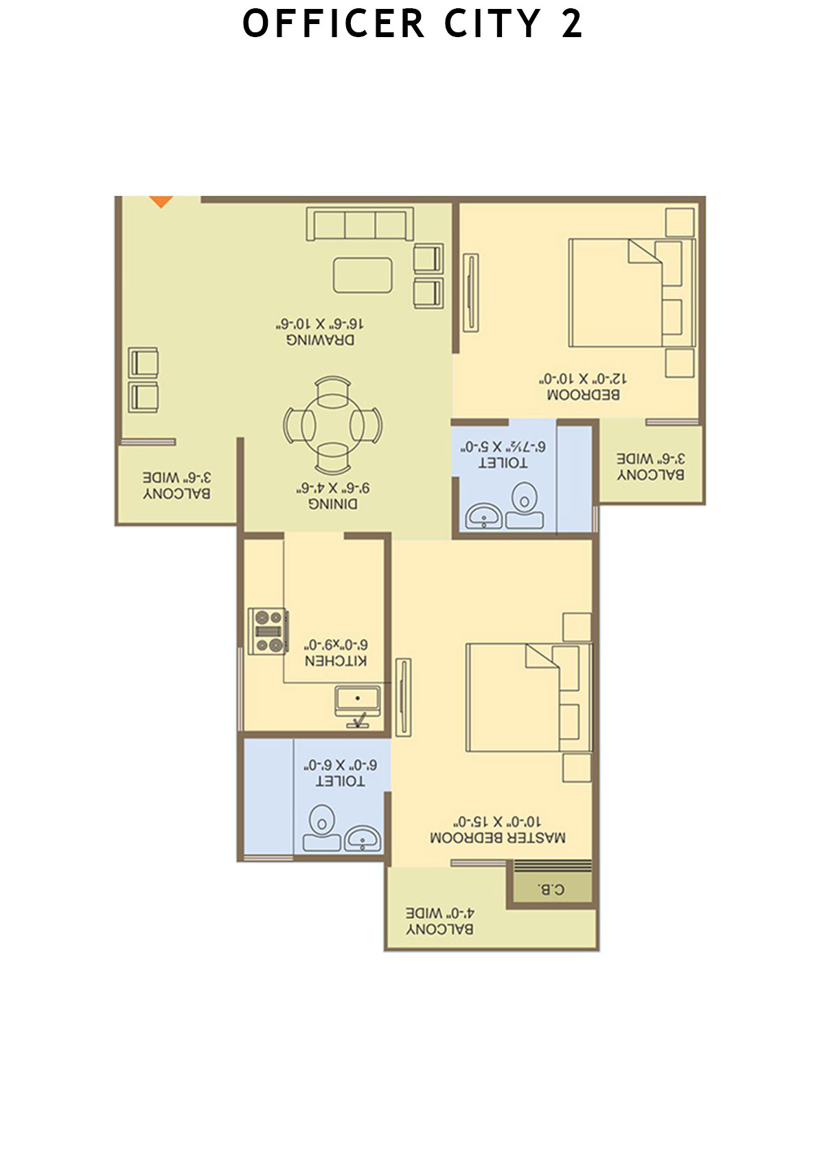 Officer City 2 Block C Unit 1 Floor Plan
