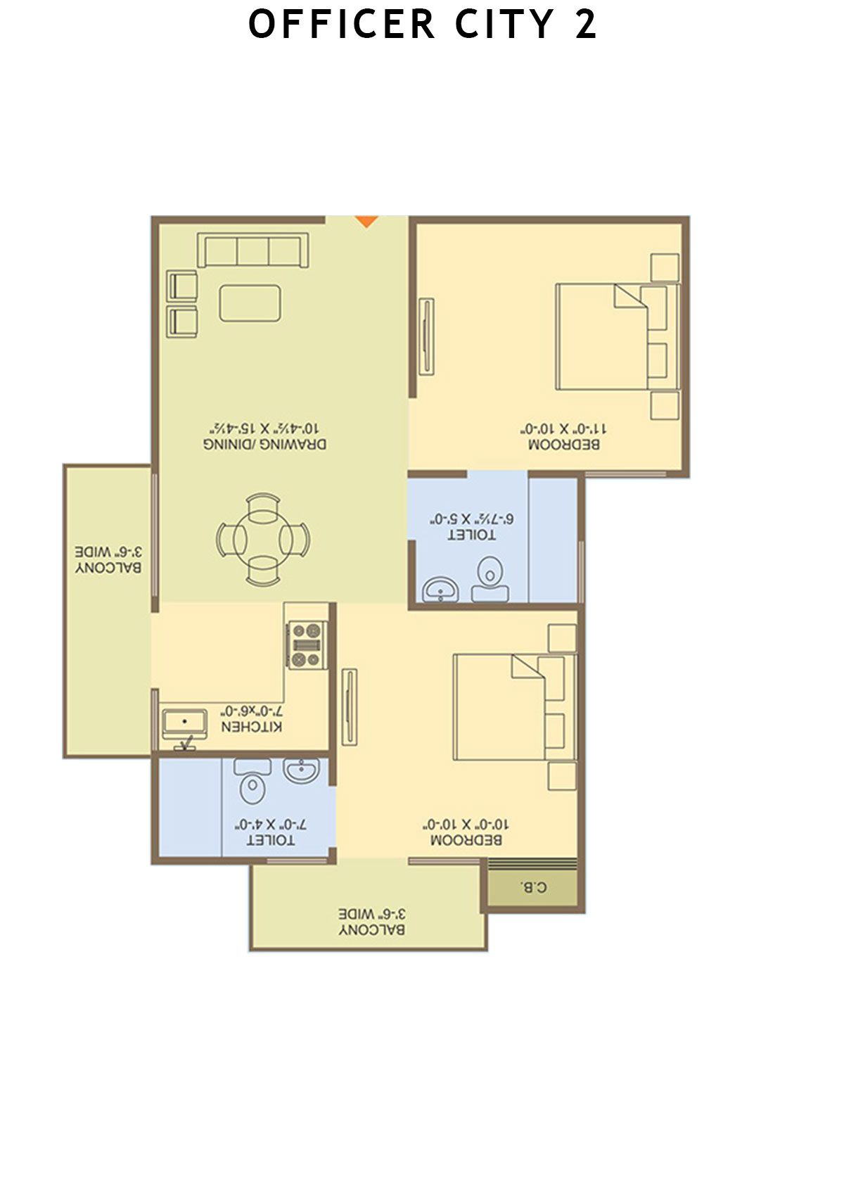 Officer City 2 Block D Unit 3 Floor Plan