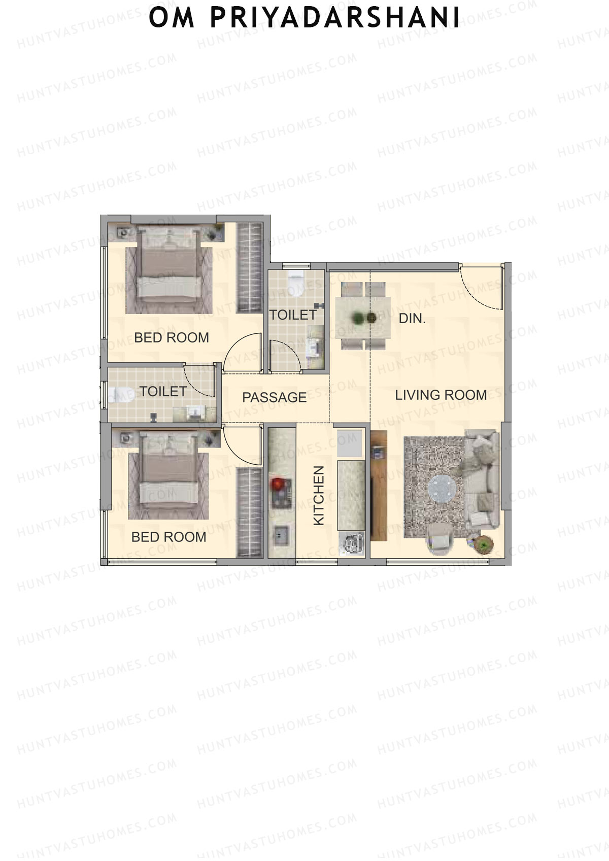 Om Priyadarshani Tower A Unit 1 Floor Plan