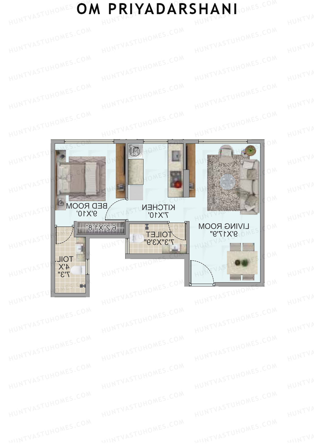 Om Priyadarshani Tower A Unit 3 Floor Plan