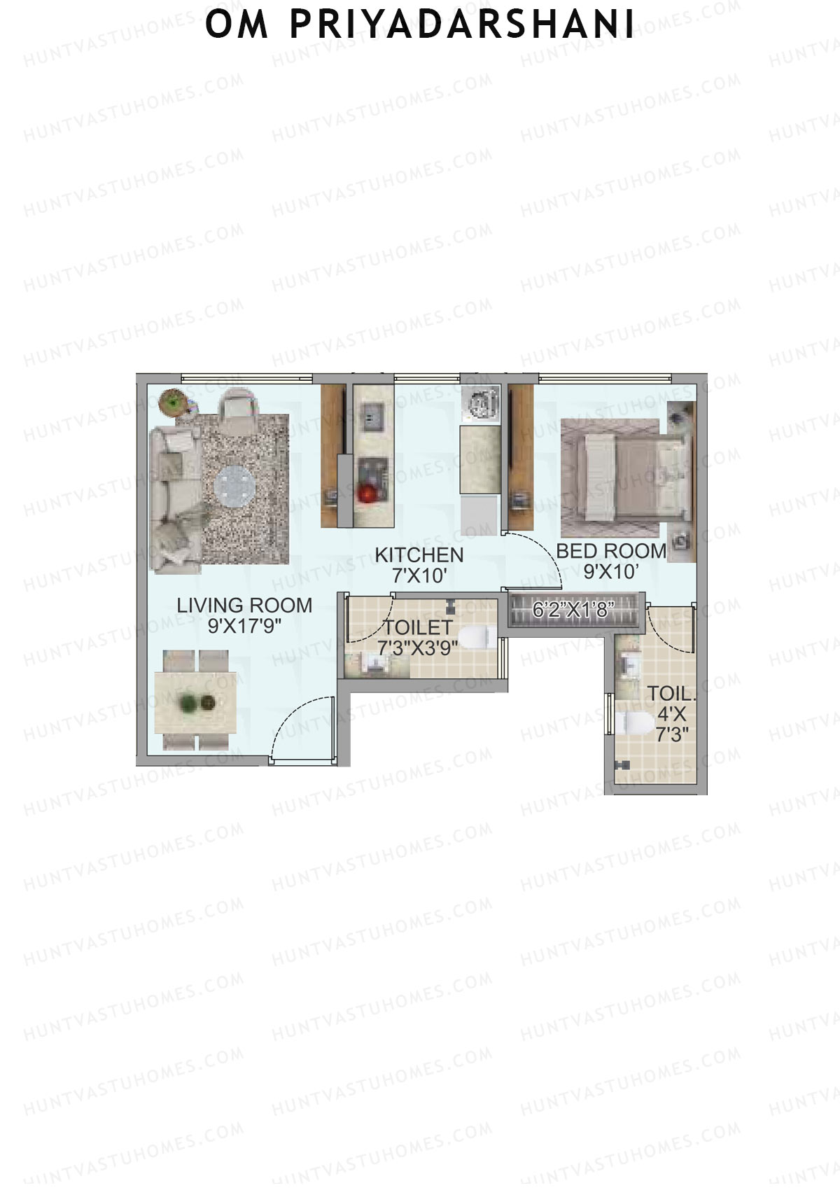 Om Priyadarshani Tower A Unit 4 Floor Plan
